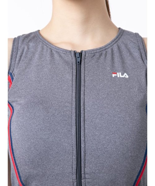 FILA(フィラ)/無地フルジップタンキニ水着（クイックジッパー）（めくれ防止）(319204)/img04