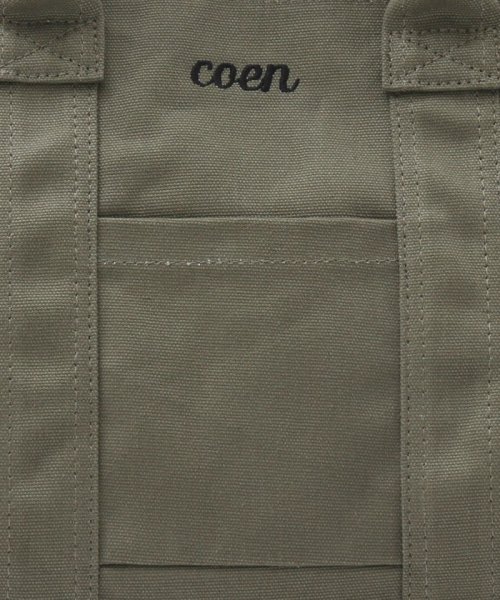 coen(coen)/【WEB限定カラー】コーエンロゴ刺繍カットオフトートバッグ/img45