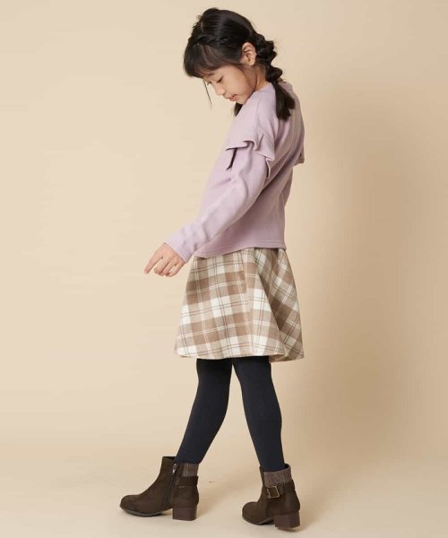 a.v.v(KID'S)(アー・ヴェ・ヴェキッズ)/[100－130]シャギーチェックスカート[WEB限定サイズ]/img03