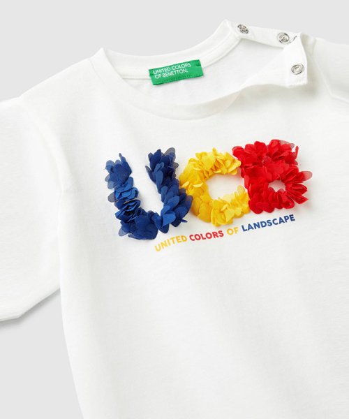 BENETTON (UNITED COLORS OF BENETTON GIRLS)(ユナイテッド　カラーズ　オブ　ベネトン　ガールズ)/フラワーモチーフロゴTシャツ・カットソー/img01