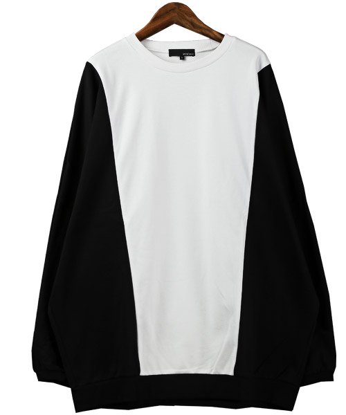 セール ポンチ配色切替ドルマンスリーブトレーナー トレーナー メンズ ビッグシルエット スウェット ドルマン ラグスタイル Luxstyle Magaseek