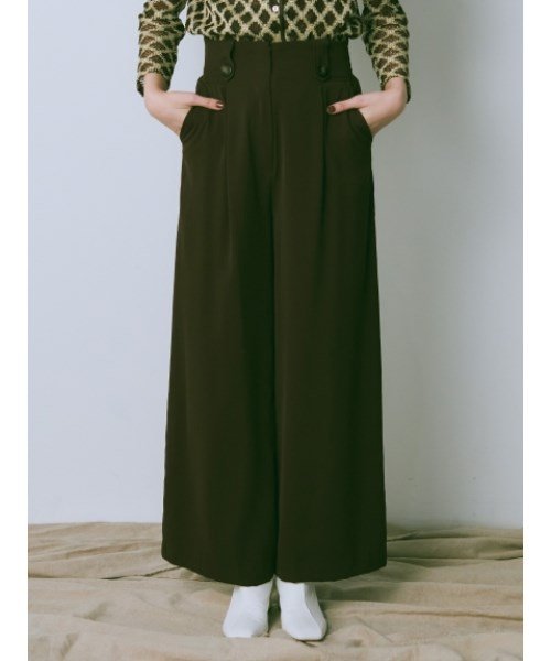 ハイウエストタックパンツ リリー ブラウン Lily Brown Magaseek