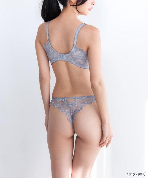 fran de lingerie(フランデランジェリー)/華あり刺繍ノンワイヤーブラ＆ショーツセットとお揃い 「スタイルアップワイヤレスビターセクシー タンガ」 Tバック タンガ/img05