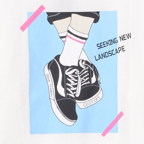 キャバリア Cavaria Cavaria キャバリア スニーカーイラストプリントクルーネック長袖tシャツ Magaseek
