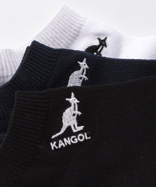 KANGOL(KANGOL)/KANGOL / カンゴール　リブワンポイント刺繍アンクル丈ソックス3足セット / 靴下 定番 ベーシック/img01