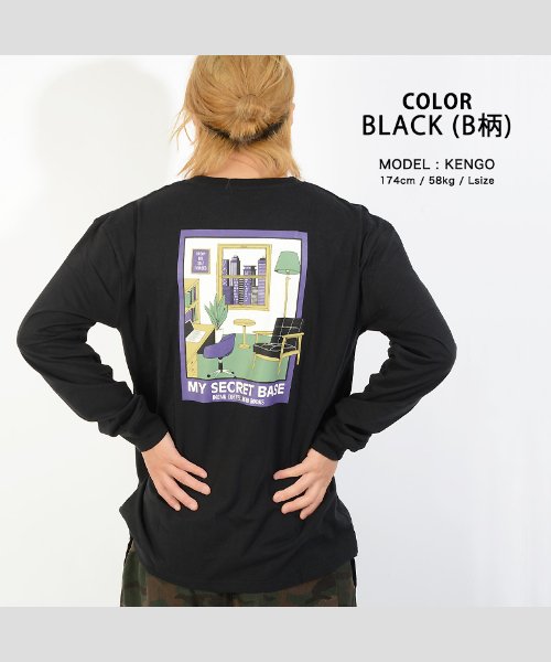 1111clothing(ワンフォークロージング)/長袖tシャツ メンズ ロンt レディース 長袖 tシャツ レトロ イラスト プリントt ポケット付き ポケt 刺繍 ワンポイント 綿100% USAコットン 1/img18