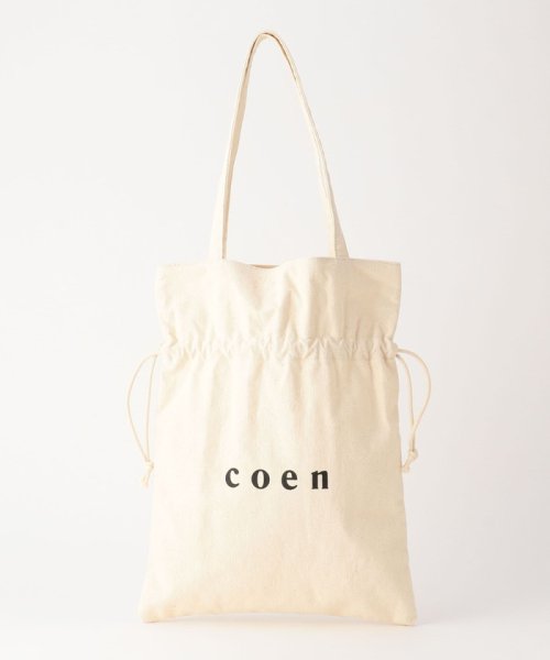 coen(coen)/【WEB限定】coenロゴトート巾着バッグ/img01