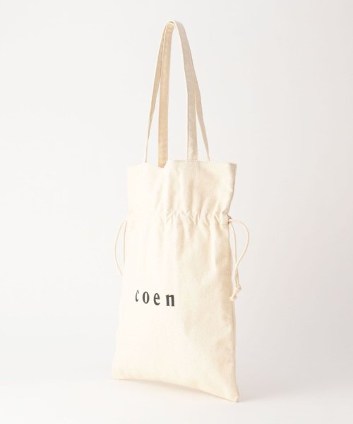 coen(coen)/【WEB限定】coenロゴトート巾着バッグ/img03