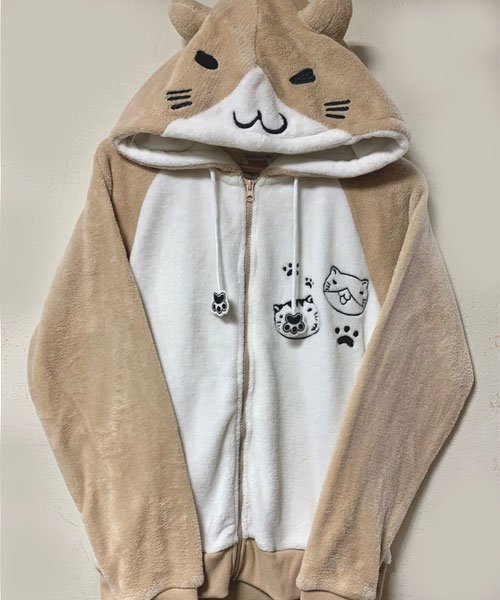 猫渕さん ねこぶちさん 両ボア ラグラン猫耳フルジップパーカー マルカワ Marukawa Magaseek