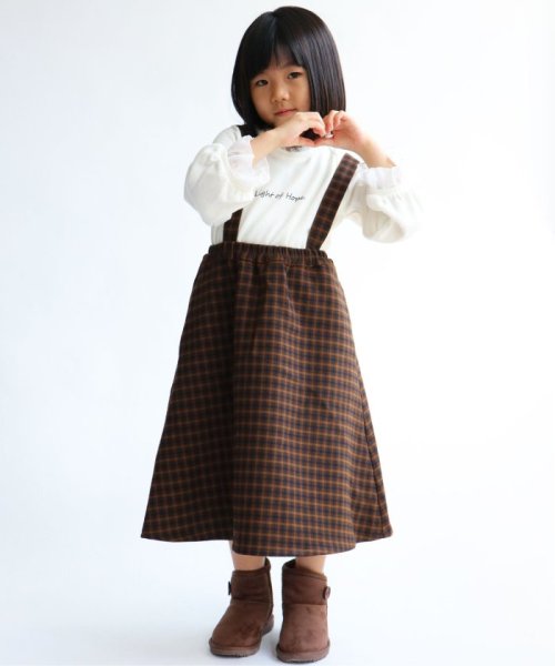 ikka kids(イッカ　キッズ)/【親子おそろい】チェック柄サスペンダー付きスカート(120〜160cm)/img09