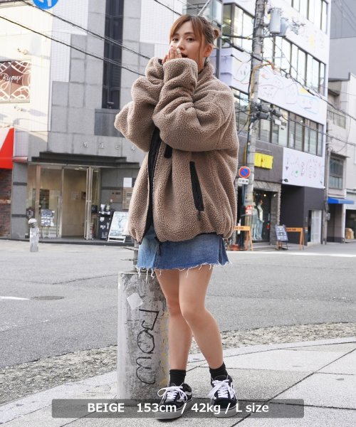 セール ボア ジャケット メンズ ボア ブルゾン ボアブルゾン レディース ボアコート ボアジャケット リバーシブル シープボア アウター 暖かい 防寒 中綿 韓国 フ ワンフォークロージング 1111clothing Magaseek