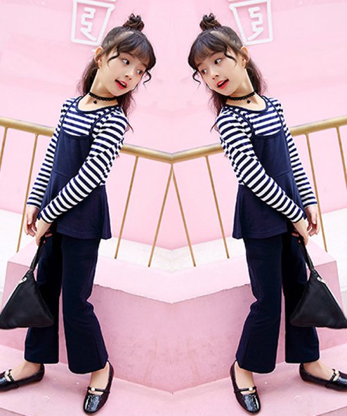 セール 子供服 女の子 セットアップ カットソー パンツセット おしゃれ 長袖ｔシャツ 秋 綿 トップス シンプル キッズ 中学生 洋服 ミニミニストア Miniministore Magaseek