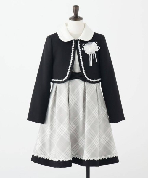 SHOO・LA・RUE(Kids) (シューラルーキッズ)/【セレモニー/入卒/3点セット】ボレロ付きチェックワンピース/img01