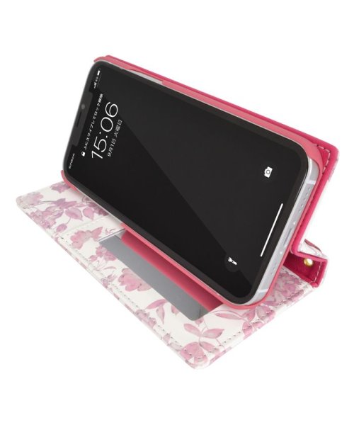 rienda(リエンダ)/iphoneケース iPhone12 iPhone12Pro リエンダ rienda スクエア手帳 Gentle Flower ピンク iphone12/img03