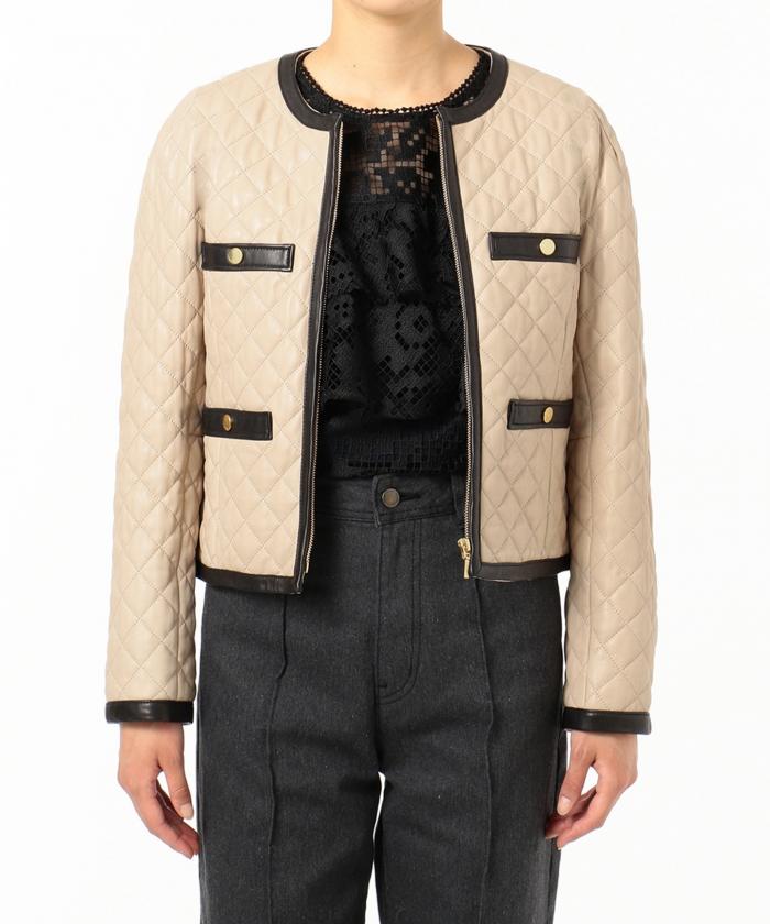 GRACE CONTINENTAL キルティング配色レザージャケット キルティング配色レザージャケット(503649439)｜阪急百貨店公式通販