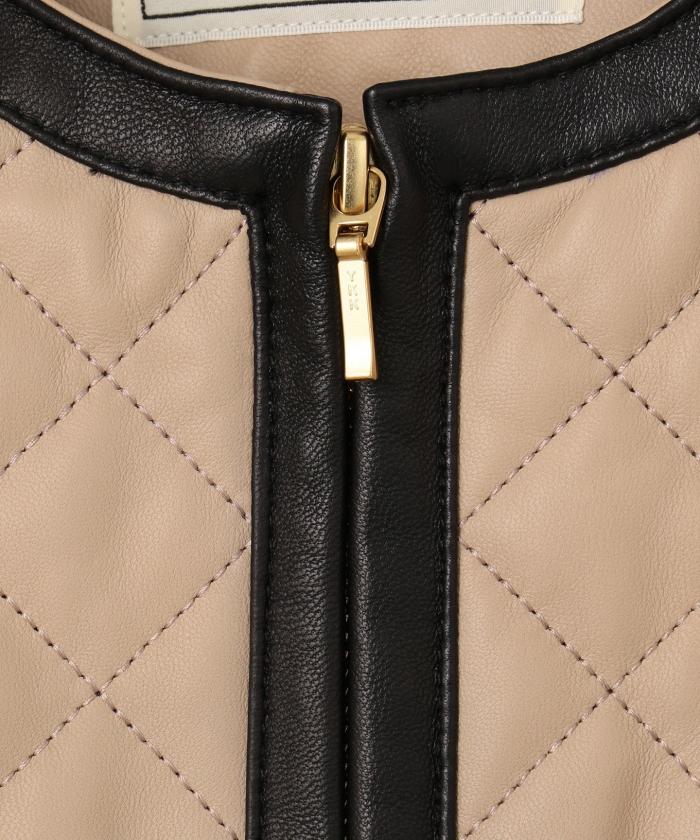 グレースコンチネンタル　キルティング配色レザージャケット GRACE CONTINENTAL 【グレースコンチネンタル】キルティング配色
