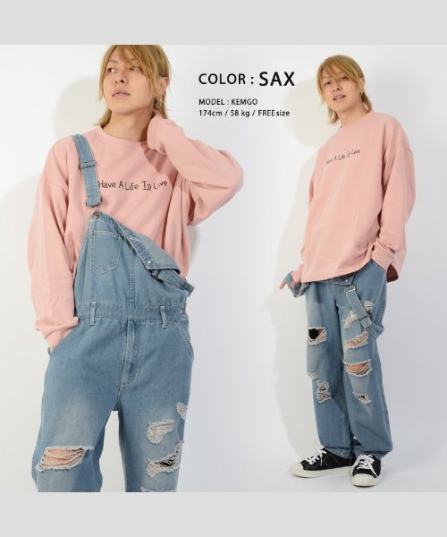 オーバーオール デニム ダメージ サロペット メンズ レディース つなぎ ペアルック リンクコーデ カップル お揃いコーデ 秋 秋服 大きいサイズ 韓国 ファッ ワンフォークロージング 1111clothing Magaseek