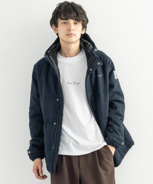 Rocky Monroe(ロッキーモンロー)/KANGOL カンゴール 別注 ダウンジャケット メンズ レディース アウター ウール メルトン ジャンバー ブルゾン 中綿 ボリュームネック フード 防寒 暖/img32