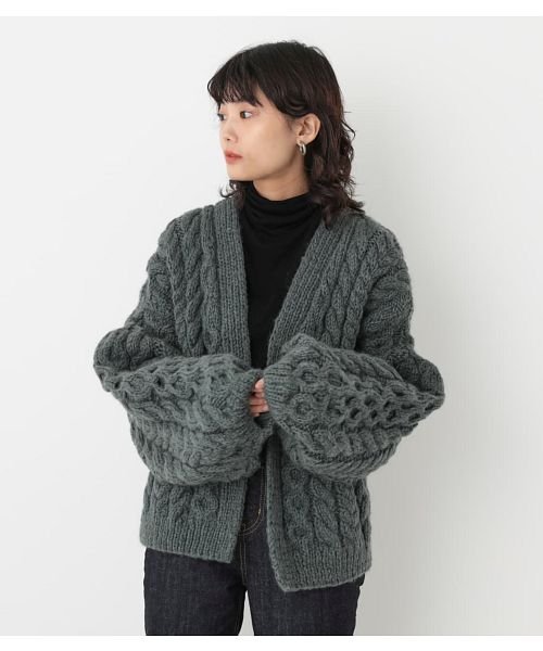 BLACK BY MOUSSY(ブラックバイマウジー)/hand knitting cable cardigan/img02
