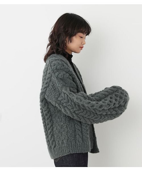 BLACK BY MOUSSY(ブラックバイマウジー)/hand knitting cable cardigan/img04