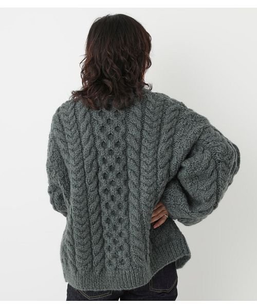 BLACK BY MOUSSY(ブラックバイマウジー)/hand knitting cable cardigan/img05