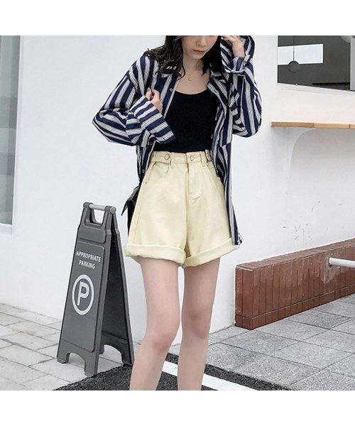 セール 10 Off デニム ショートパンツ レディース ハイウエスト ショートワイドパンツ 春夏秋 ホットパンツ ゆったり 短パン 裾ロールアップ ミニミニストア Miniministore Magaseek