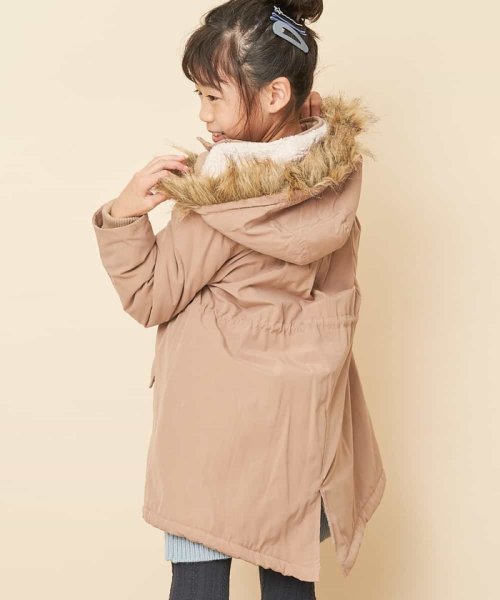 a.v.v(KID'S)(アー・ヴェ・ヴェキッズ)/[100－130]【洗濯機で洗える】裏ボアロングモッズコート[WEB限定サイズ]/img02