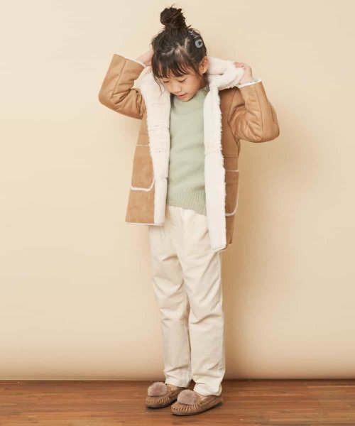 a.v.v(KID'S)(アー・ヴェ・ヴェキッズ)/[100－130]【洗濯機で洗える】フェイクムートンコート[WEB限定サイズ]/img01