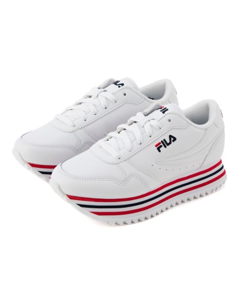 FILA（Shoes）(フィラ（シューズ）)/【FOOTWEAR】フィラ オルビット ストライプ ウィメンズ  ホワイト / F ネイビー / F レッド /img01