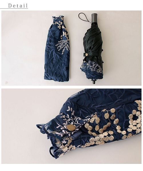 Sawa a la mode(サワアラモード)/刺繍レースの晴雨兼用折りたたみ日傘/img08