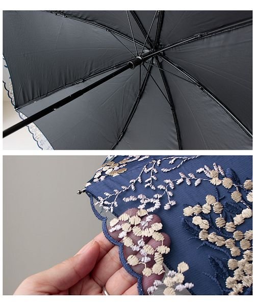 Sawa a la mode(サワアラモード)/刺繍レースの晴雨兼用折りたたみ日傘/img10