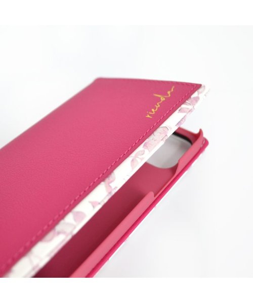 rienda(リエンダ)/iphoneケース iPhone12mini リエンダ rienda スクエア手帳 Gentle Flower ピンク iphone12 mini/img12