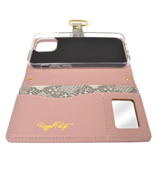 ROYAL PARTY(ロイヤルパーティー)/iphoneケース iPhone12mini ロイヤルパーティー ROYALPARTY 手帳ケース パイソン PINKBEIGE スマホケース/img05