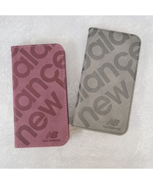 new balance(ニューバランス)/iphoneケース iPhone12mini ニューバランス New Balance 手帳ケース スタンプロゴスエード バーガンディー スマホケース/img10