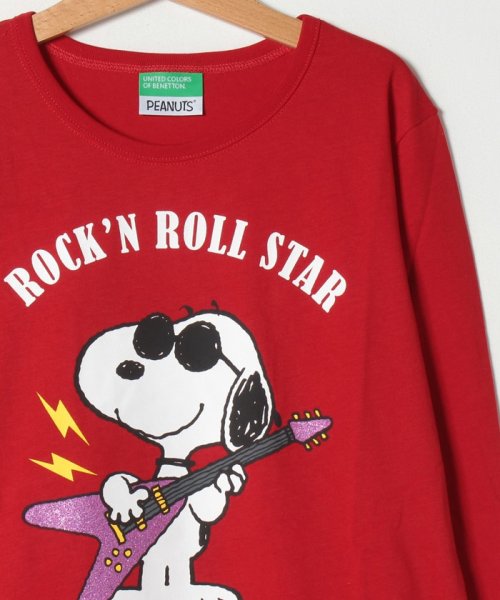 セール スヌーピー Snoopy コラボ ロックバンドtシャツ カットソー ユナイテッド カラーズ オブ ベネトン ガールズ Benetton United Colors Of Benetton Girls Magaseek