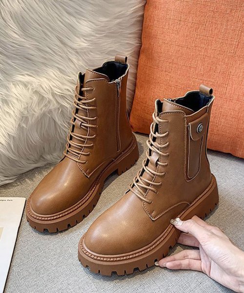 セール ブーツ レディース ショート丈 靴 ワークブーツ レースアップ エンジニアブーツ 歩きやすい ミニミニストア Miniministore Magaseek