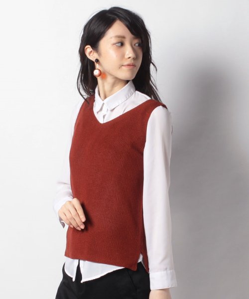 NICE CLAUP OUTLET(ナイスクラップ　アウトレット)/【natural couture】畦編み2WAYノースリニット/img01