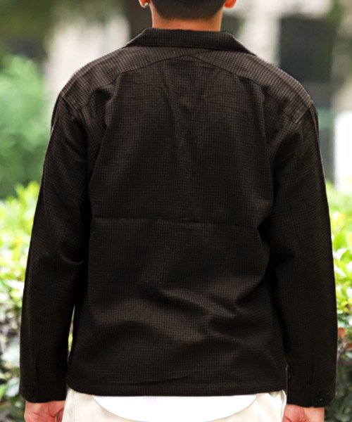 セール ワークジャケット シャツジャケット メンズ ワーク ジャケット ビッグシルエット 千鳥柄 ラグスタイル Luxstyle Magaseek