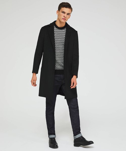 セール ダブルファブリックチェスターコート シスレー メンズ Sisley Magaseek