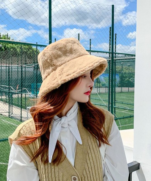 セール セイヘイショップ Seiheishop バケットハット レディース ハット 帽子 ファーハット 暖かい 手触り良い おしゃれ 折りたためる 防寒 デイリー シンプル Magaseek