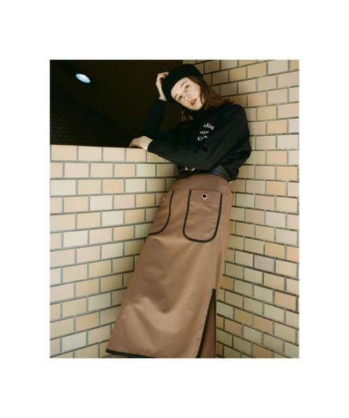 REDYAZEL(レディアゼル)/配色パイピングアウトポケット釦付きタイトスカート/img01