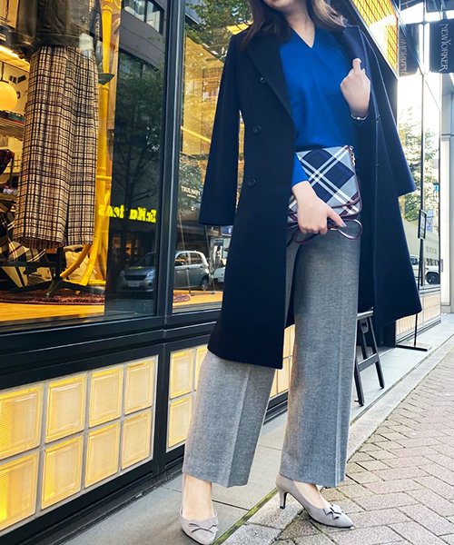 ウールアンゴラベロア トレンチデザインロングコート ニューヨーカー Newyorker Magaseek