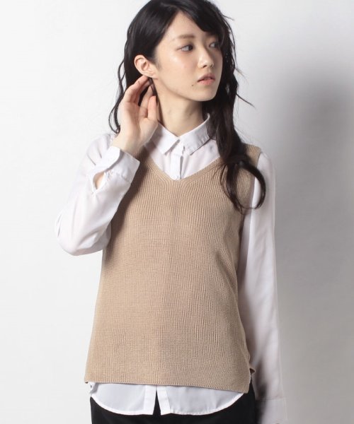 NICE CLAUP OUTLET(ナイスクラップ　アウトレット)/【natural couture】畦編み2WAYノースリニット/img06