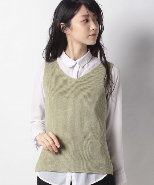 NICE CLAUP OUTLET(ナイスクラップ　アウトレット)/【natural couture】畦編み2WAYノースリニット/img08