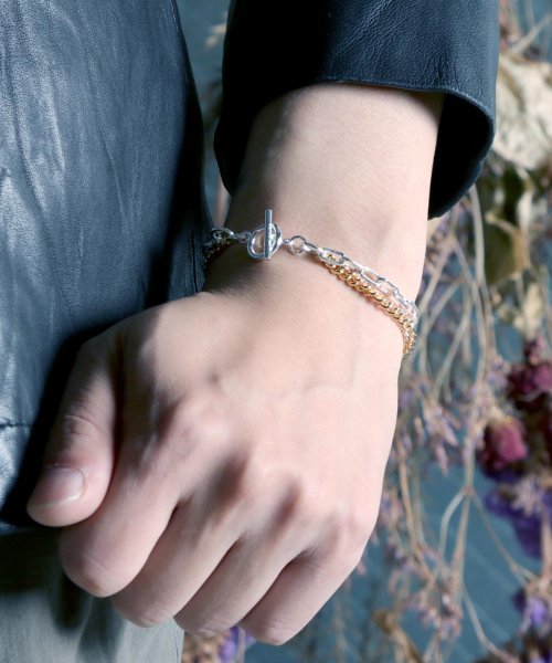 MAISON mou(メゾンムー)/【YArKA/ヤーカ】silver925 flat & oval chain bracelet [F918]/喜平&楕円ミックスブレスレット シルバー925 /img04