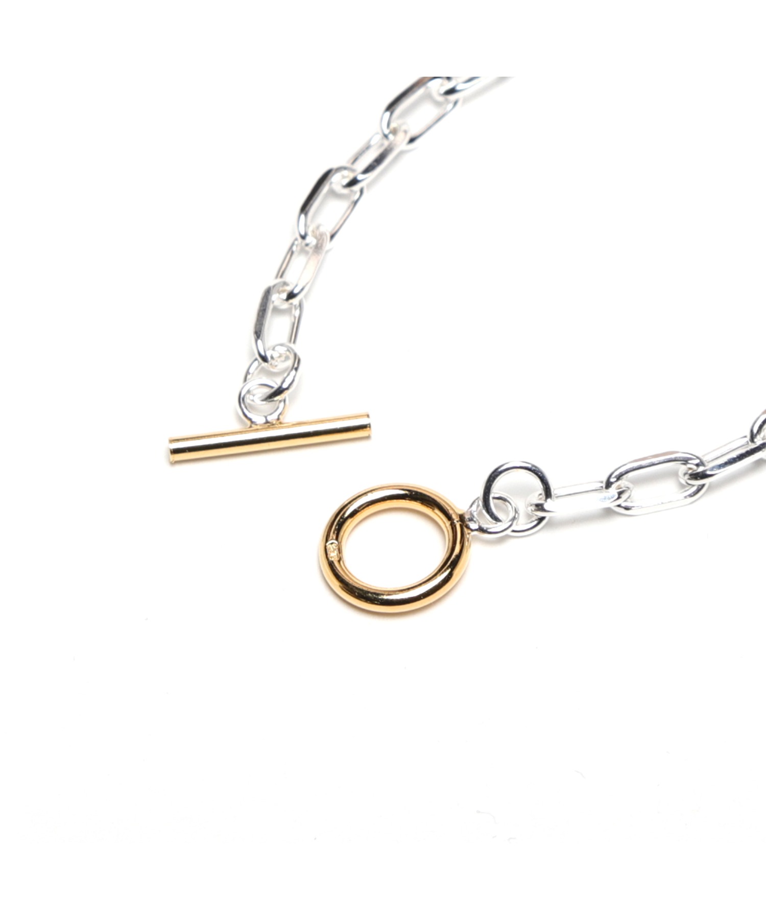 YArKA/ヤーカ】silver925 thick flat & oval chain bracelet [F906
