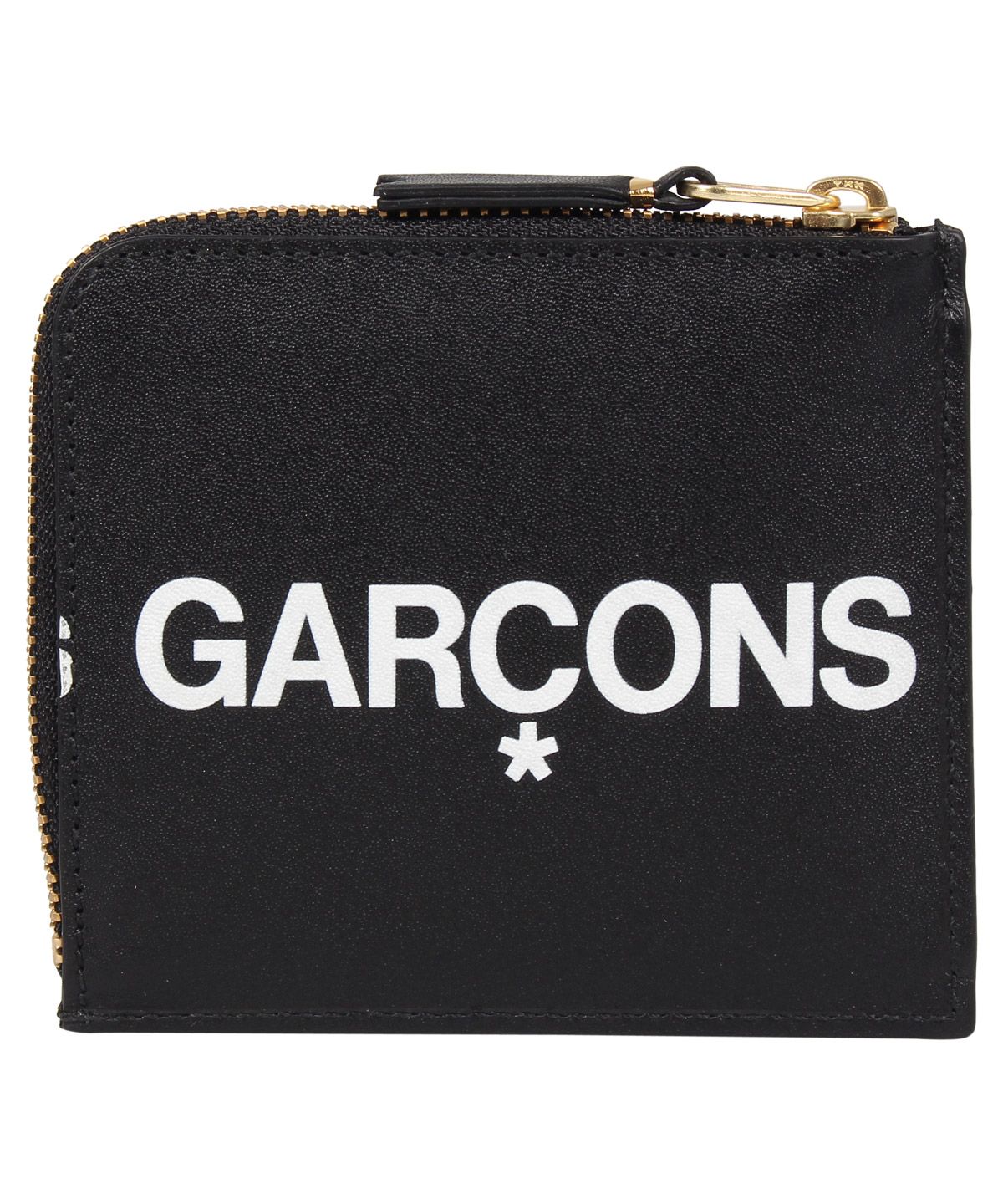 コムデギャルソン COMME des GARCONS 財布 ミニ財布 メンズ レディース L字ファスナー 本革 HUGE LOGO WALLET  ブラック 黒