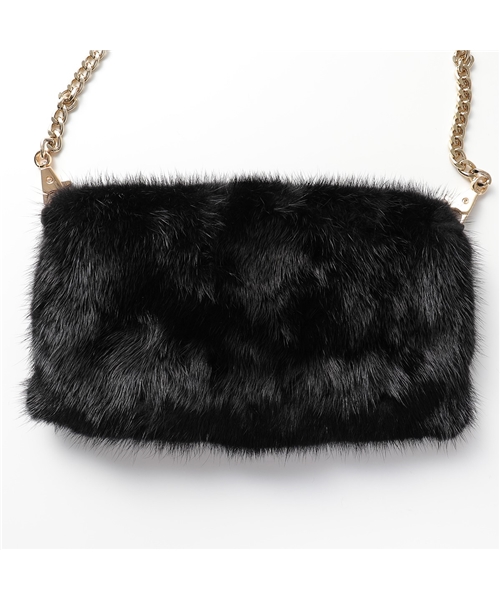 Anita Bilardi アニタビラルディ/ファー クラッチバッグ/ブラック-