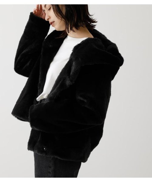 AZUL by moussy(アズールバイマウジー)/FLUFFY HOODIE SHORT COAT/img10