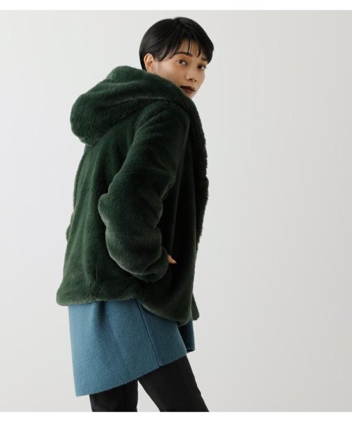 AZUL by moussy(アズールバイマウジー)/FLUFFY HOODIE SHORT COAT/img19